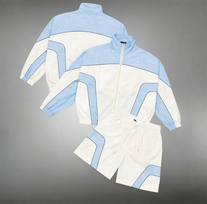 Ensemble de survêtement décontracté pour homme, color-block, respirant, léger, imprimé numérique, en polyester/nylon tricoté, pour le printemps et le style urbain - Product Image 4