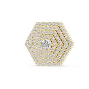 Collier pendentif diamant hexagonal en or jaune plaqué or 18 carats, chaîne serpent minimaliste, unisexe, pour tous les jours - Product Image 3