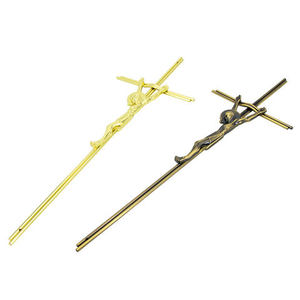 Crucifijo de metal para ataúd, cruz de Jesús para cementerio, crucifijo solar para ataúd, hecho de metal, para bendición de obispos - Product Image 3