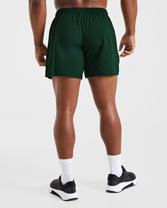 Pantalones Cortos Casuales para Hombre, Color Verde Oscuro Sólido, de Secado Rápido, Cintura Elástica, Largo Medio, Tejido de Poliéster - Product Image 5