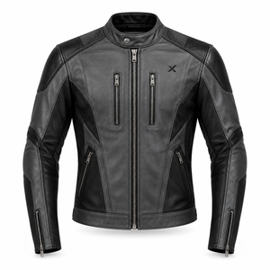 Blouson de moto en cuir pour performance urbaine |   Charbon Noir Rouge Bleu |   Fabricant OEM ODM |   Qualité de conception haut de gamme | - Product Image 1