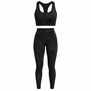 Conjunto de yoga y fitness de marca privada al por mayor para mujer, con logotipo totalmente personalizado, conjunto de sujetador deportivo y leggings para dama. - Product Image 5