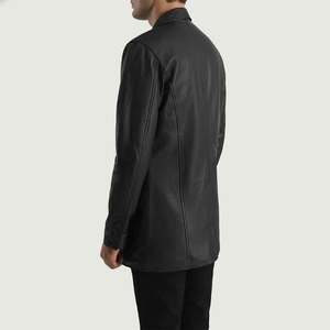 Best Quality Genuine Leather Men's Traditional <b>Jacket</b> with Stand Collar Winter Ready Tanned Leather - Product Image 6