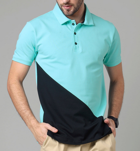 Men's <b>Polo</b> Casual Short Sleeve Color-Blocked <b>3</b> Button Plate Lapel Collar 100% Cotton Durable High Elasticity Summer Golf T-<b>Shirt</b> - Product Image 5