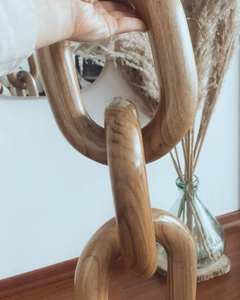 Décoration murale en chaîne de bois faite à la main, grande taille, produits tendance pour la décoration intérieure - Product Image 1