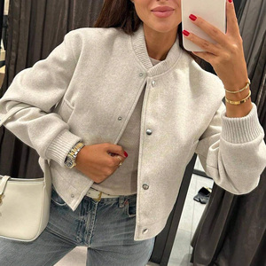 Urban Casual <b>Women</b> Bomber <b>Jacket</b> Custom Smooth Polyester Zip <b>Jacket</b> Apparel For Logo Customization Use - Product Image 6