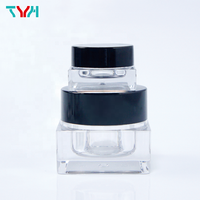 (SAMPLE) TYH PET 50ml Pot cosmétique carré transparent en plastique avec capuchon ABS PE Soin de la peau Crème pour les yeux Lotion Nettoyant visage (IR50) TW