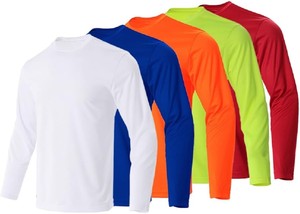 Camiseta de Manga Larga para Hombre, Nueva, Ecológica, Transpirable, Cómoda, de Tela, Color Verde Neón, de Secado Rápido, Corte Regular, Cuello Redondo, Lisa, 2026 - Product Image 4