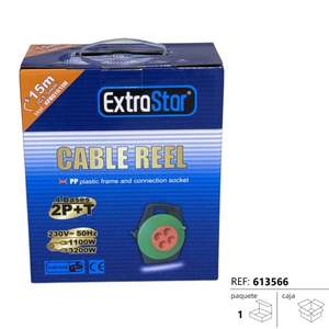 Tourniquet de 15 mètres avec poignée, 4 prises, enroulable, 4 bases, gestion des câbles et accessoires ASA 15M - Product Image 2