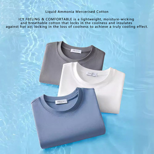 เสื้อยืดคอกลมผ้าฝ้ายเมอร์เซอไรซ์คุณภาพสูงแบบกำหนดเองสำหรับผู้ชาย - Product Image 4