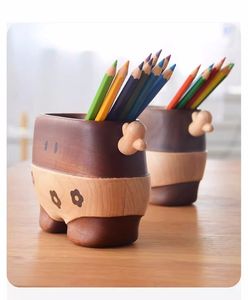 Hermoso Portalápices de Madera para Decoración de Oficina, Organizador de Papelería de Madera con Acabado Artesanal, Soporte Multiusos para Bolígrafos de Madera - Product Image 2