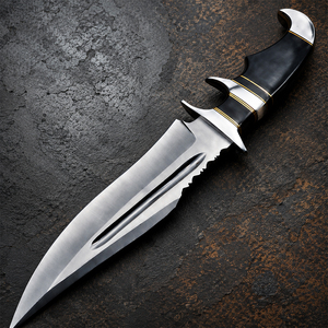 Cuchillo Artesanal de Acero de Damasco con Hoja Fija de Espiga Completa, Estilo Vaquero para Caza y Camping, Venta al por Mayor - Product Image 1