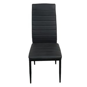 Set di 4 Eleganti Sedie da Pranzo Nere con Schienale Alto, Texture Smerigliata, Moderne e Alla Moda - Product Image 3