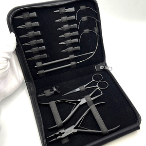 Pince à micro-anneaux la plus vendue, noire mate en acier inoxydable, kit d'outils pour extensions capillaires avec logo personnalisé, poids 300g - Product Image 2