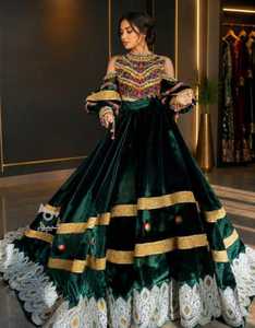 Afghani Bridal <b>Dress</b> Traditional Afghan Wedding Wear Hand Embroidered Luxury Bridal Gown Custom Design Wholesale Casual <b>Dresses</b> - Product Image 3