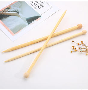 Agujas de Tejer Ovaladas de Bambú Hechas a Mano, Ecológicas, Estilo Minimalista, y Varillas para Hilos (11.5cm) - Product Image 5
