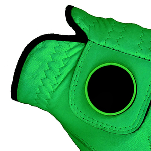 Gant de golf en cuir véritable vert, main droite, antidérapant, respirant, unisexe, fermeture auto-agrippante, gant de sport - Product Image 5