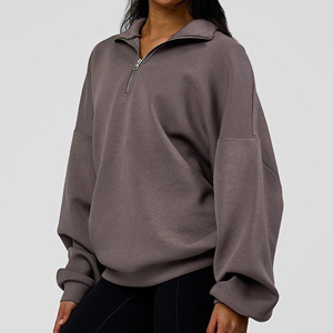 Sweat-shirt à capuche décontracté pour femme, style streetwear hiver, uni, manches longues, en polaire épaisse, avec poche à rabat sur le col avant - Product Image 4