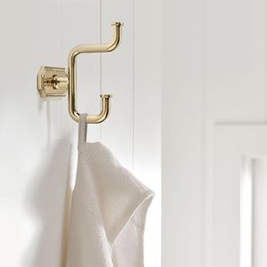 Porte-manteau mural en métal doré, style moderne, pour manteaux, chapeaux et robes - Product Image 1