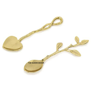 <b>Flatware</b> Events Wedding Stainless Steel Gold Cutlery Set Decorative Wholesale Luxury Heart Shape Flower Design - Product Image 1
