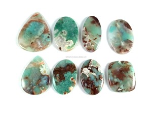 Aquaprase naturel, pierre précieuse en vrac, forme cabochon, dos plat, emballage en vrac pour la fabrication de bijoux - Product Image 2