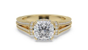 Anillo Vintage con Diamantes en Forma de Cinta, Diamante Cultivado en Laboratorio de 0.85 Ct en Oro Amarillo, Blanco, Rosa y Platino de 18K - Product Image 2