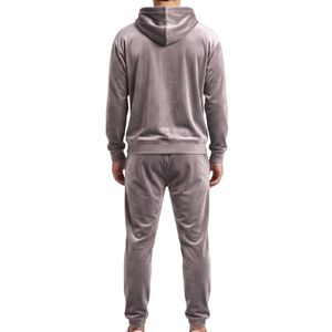 Conjunto Deportivo para Hombre en Color Beige Taupe, Sudadera con Capucha de Felpa Sólida, Pantalones Deportivos Transpirables, Conjunto de Terciopelo Neutral de Poliéster y Elastano - Product Image 2