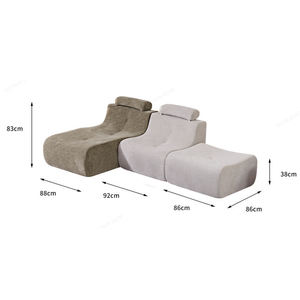 Modern Reclining Square Lounge <b>Sofa</b> | Fabric Sponge Upholstered Three Seat Modular Sectional <b>Sofa</b> Stainless Steel <b>Legs</b> Basement - Product Image 2