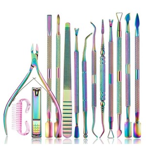 <b>Nail</b> Cleaning Tool Stainless Steel Beauty <b>Kit</b> Made In Pakistan Wholesale High Quality Dual-end Flat Cuticle Pusher Set - Product Image 2