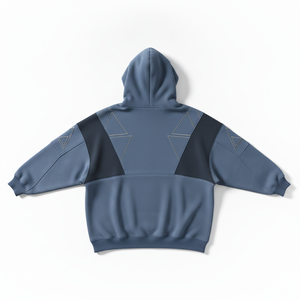 Sweat-shirt à capuche surdimensionné pour homme en coton épais, patchwork personnalisé, streetwear, vêtements d'hiver - Product Image 3