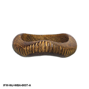 Bracelet manchette en bois antique fait main, sculpté à la main, motif vague, finition bronze rustique, bijoux bohèmes pour femme - Product Image 2