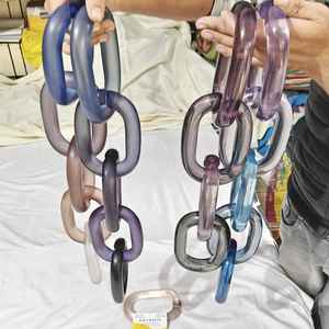 Eslabones de Cadena de Resina Hechos a Mano, Transparentes, Grandes, Coloridos, Mate y Brillante, Ecológicos, para Decoración de Pared, Proyectos DIY, Manualidades de Resina - Product Image 1