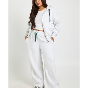 ชุดวอร์มแฟชั่นผ้าฝ้ายซับเหงื่อเอวยางยืดแบบ OEM พร้อมบริการออกแบบโลโก้ปักลายแบบกำหนดเองด้วยเทคนิคการทอผ้า สำหรับเด็กผู้หญิง - Product Image 1