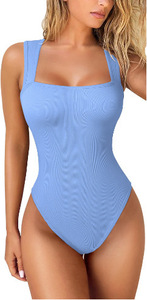 Women's High Waist White Knitted Sleeveless Jumpsuit Square Collar Tummy Control <b>Shapewear</b> Sexy Club Wear Spring Summer - Product Image 3