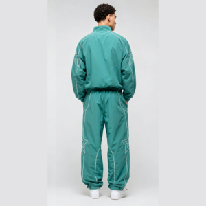 Men's Sportswear Eco-friendly Solid Waterproof Patchwork Zip up Polyester Cotton Windbreaker Track Jacket <b>Pants</b> Set Wholesale - Product Image 6
