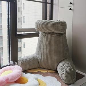 OEM Factory Customizable Woven Linen U-Shape Memory Foam Filling Anti Dust Mite Solid Pattern <b>Reading</b> Bed Rest <b>Pillow</b> Washable - Product Image 5