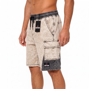 Pantalones Cortos Deportivos de Algodón para Hombre, Estilo Vintage, Lavado Ácido, Cintura Elástica, para Gimnasio, Fitness, Running y Descanso, con Bolsillos - Product Image 3