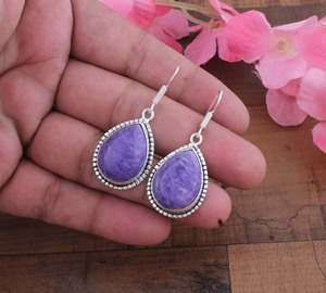 Wholesale Vintage Blue Lace Agate Gold Plated 925 <b>Sterling</b> <b>Silver</b> Drop Earrings High Quality Wedding Anniversary Engagement Gift - Product Image 3