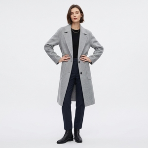Manteau long imperméable et chaud en laine grise pour femme, double boutonnage, haute qualité, best-seller - Product Image 2