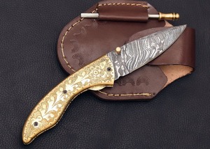 Handmade Folding Pocket Knife <b>Engraved</b> Copper Pocket <b>Tool</b> – Anniversary Gift - Product Image 5
