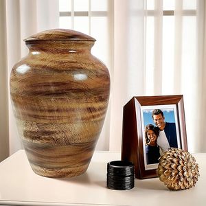 Urna artesanal hecha a mano, tallado en madera, artesanía natural, pulida, decorativa, única, elegante - Product Image 4