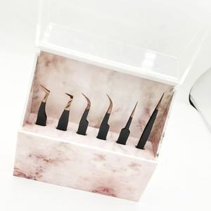 Pince à cils solide en or rose noir en acier inoxydable de haute qualité pointu importé marque privée en vrac en gros NOMEX - Product Image 6