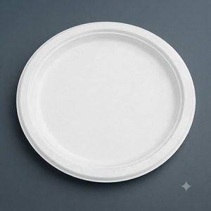 Assiette ronde en bagasse blanche de haute qualité, 12 pouces, vaisselle écologique biodégradable de qualité supérieure, idéale pour les fêtes, les restaurants - Product Image 3