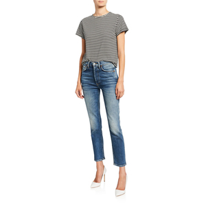 Pantalones Vaqueros de Algodón para Mujer, Alta Calidad, Nuevo Estilo, Corte Recto, Casual, Pierna Ancha, a la Moda, Precio al por Mayor - Product Image 5