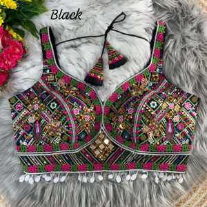 Vêtements traditionnels indiens, blouses en soie avec travail de diamants, sari avec blouses simples sans manches, collections de blouses pour femmes, taille unique - Product Image 3