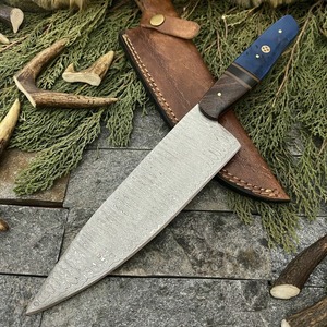 Hand Forged Twist Damascus Chef <b>Knife</b> | Wood & Resin Handle | Hunting <b>Kitchen</b> <b>Knife</b> 13 Inch <b>Sharp</b> Bevel Edge Outdoor Use - Product Image 4