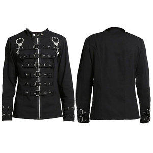 เสื้อแจ็คเก็ตโกธิคสีดำสไตล์พังก์ร็อก งานแฮนด์เมด ลายเรียบ แต่งเมทัลลิก ปี 2026 ขายส่ง - Product Image 3