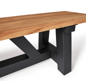 Banco de Patio Antiguo Tropical de Madera de Teca Sólida con Estructura de Madera, Muebles de Exterior Ecológicos para 4 Personas - Product Image 4