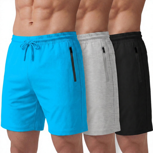 Men's Solid Color Drawstring Mid Waist Quick Dry <b>Shorts</b> With <b>Zip</b> <b>Pockets</b> Casual Sport <b>Shorts</b> Black Gray White - Product Image 4