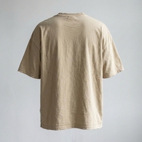 T-shirt Homme Col Rond Coupe Boxy Épaules Tombantes Surdimensionné en Coton Pur Écologique, Style Vintage Délavé et Détails Ripped Personnalisés